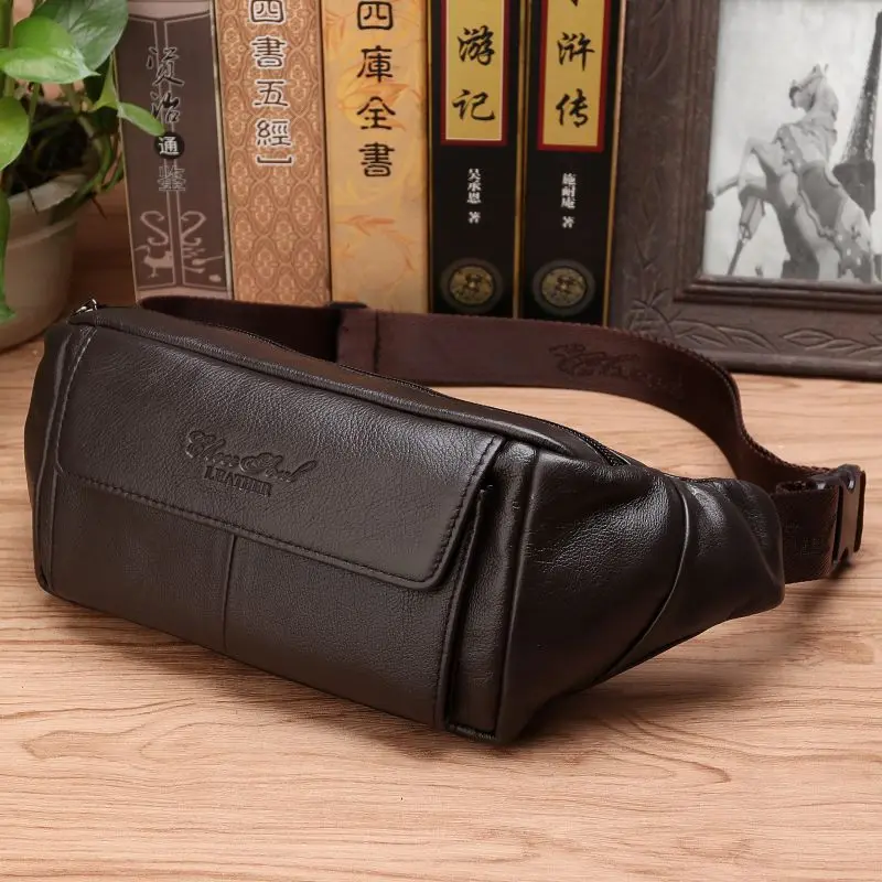 Saddle Bag Leather - Riñonera de Cuero Genuino para Hombre,