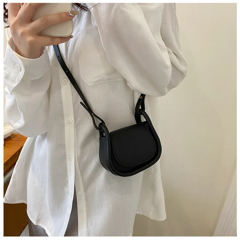 Saddle Bag Leather - Mini bolso cruzado de cuero PU