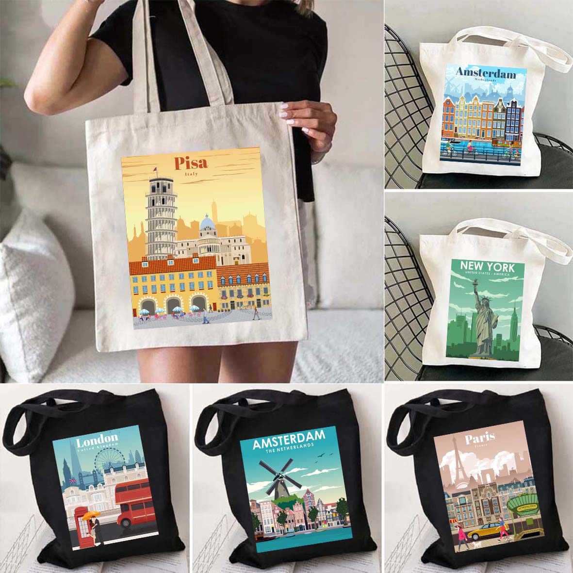 Women Bags In Dubai - Bolso de mano de lona para