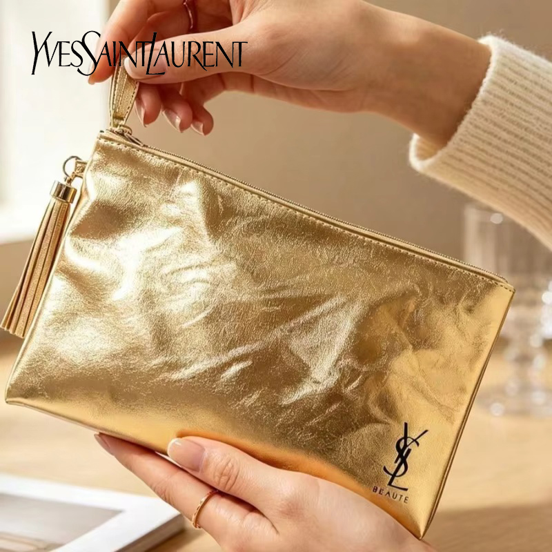 Women Bags Golden - Bolsa de Cosméticos Dorada YSL, Bolsa