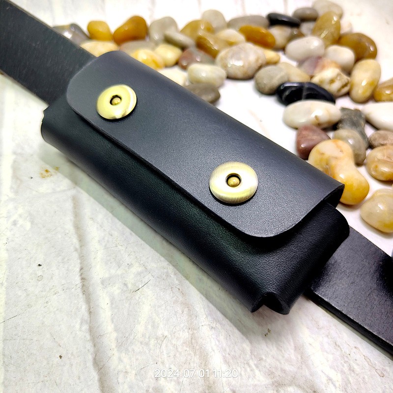Saddle Bag Leather - Funda de cuchillo plegable Horizontal, paquete