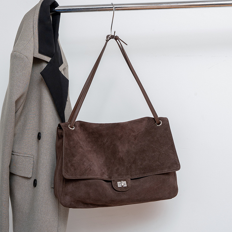 Women Bags For Work - Bolso de Hombro de Cuero Gamuza