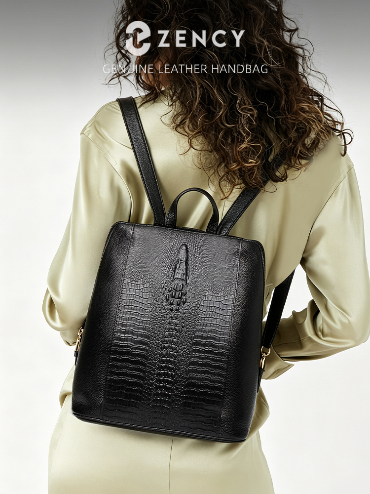 Women Bags For Work - Mochila Zency de piel de cocodrilo