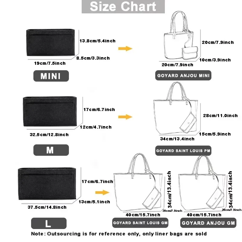 Organizador de Fieltro Portáti - Women Bags Goyard reseña y precio
