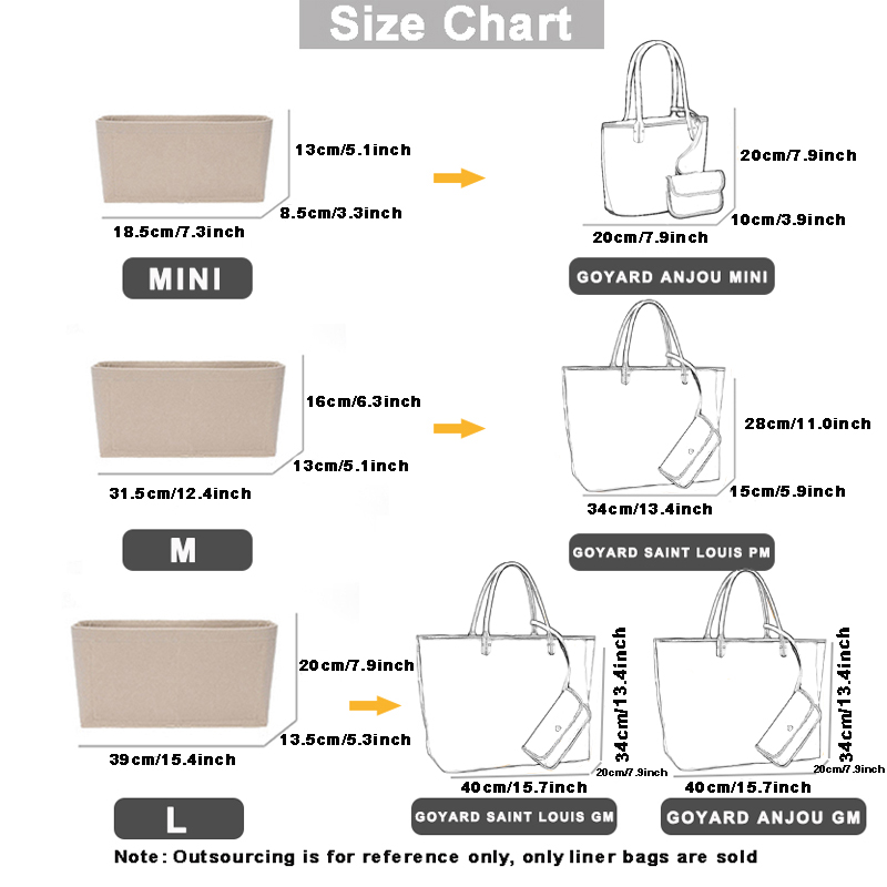 Bolsa organizadora de fieltro  - Women Bags Goyard reseña y precio