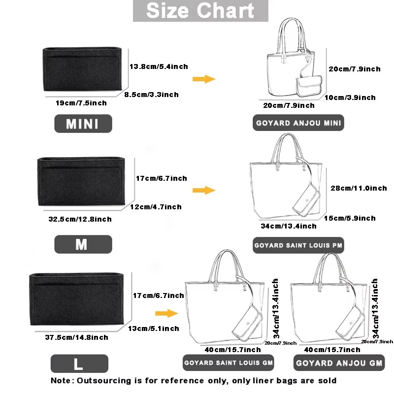 Organizador de Fieltro para Bo - Women Bags Goyard reseña y precio