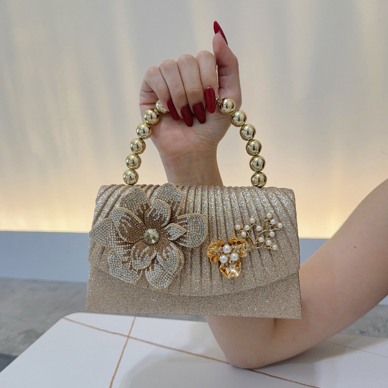 Bolso de noche con flores de d - Women Bags Golden reseña y precio