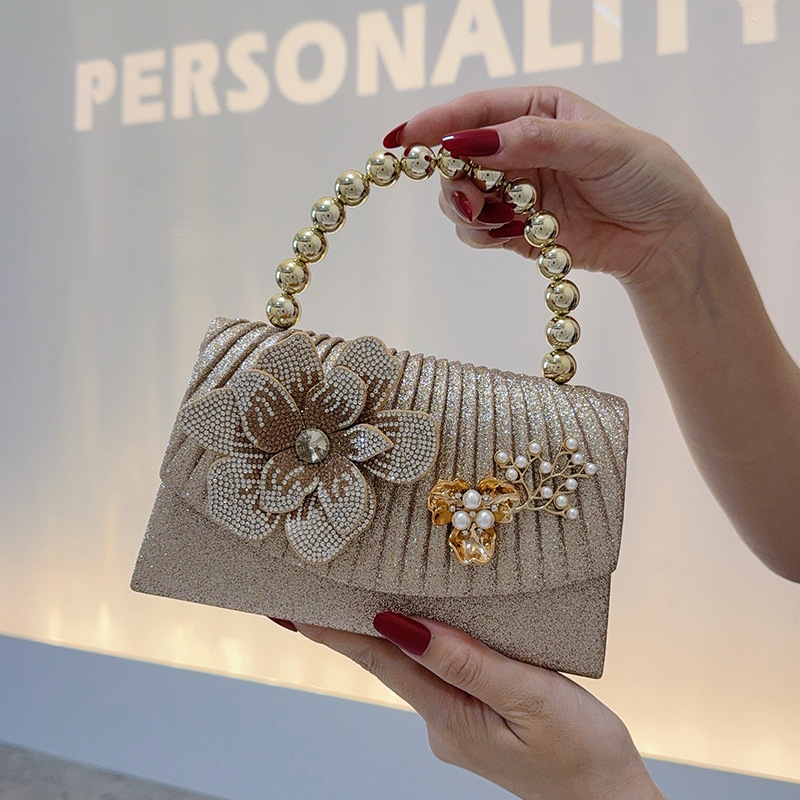 Bolso de noche con flores de d - Women Bags Golden reseña y precio